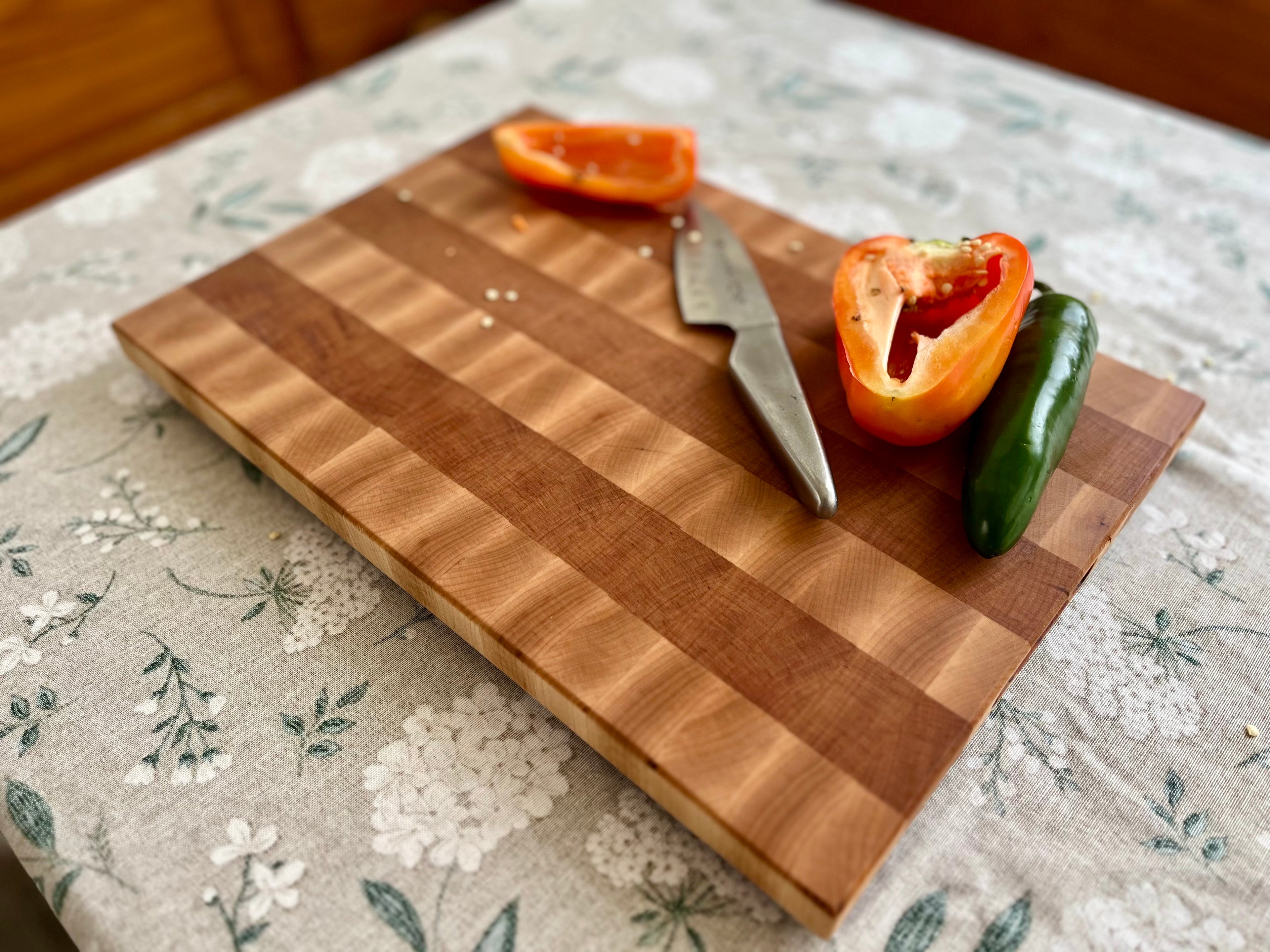 Black Cherry/ White Hard Maple End Grain Cutting Board