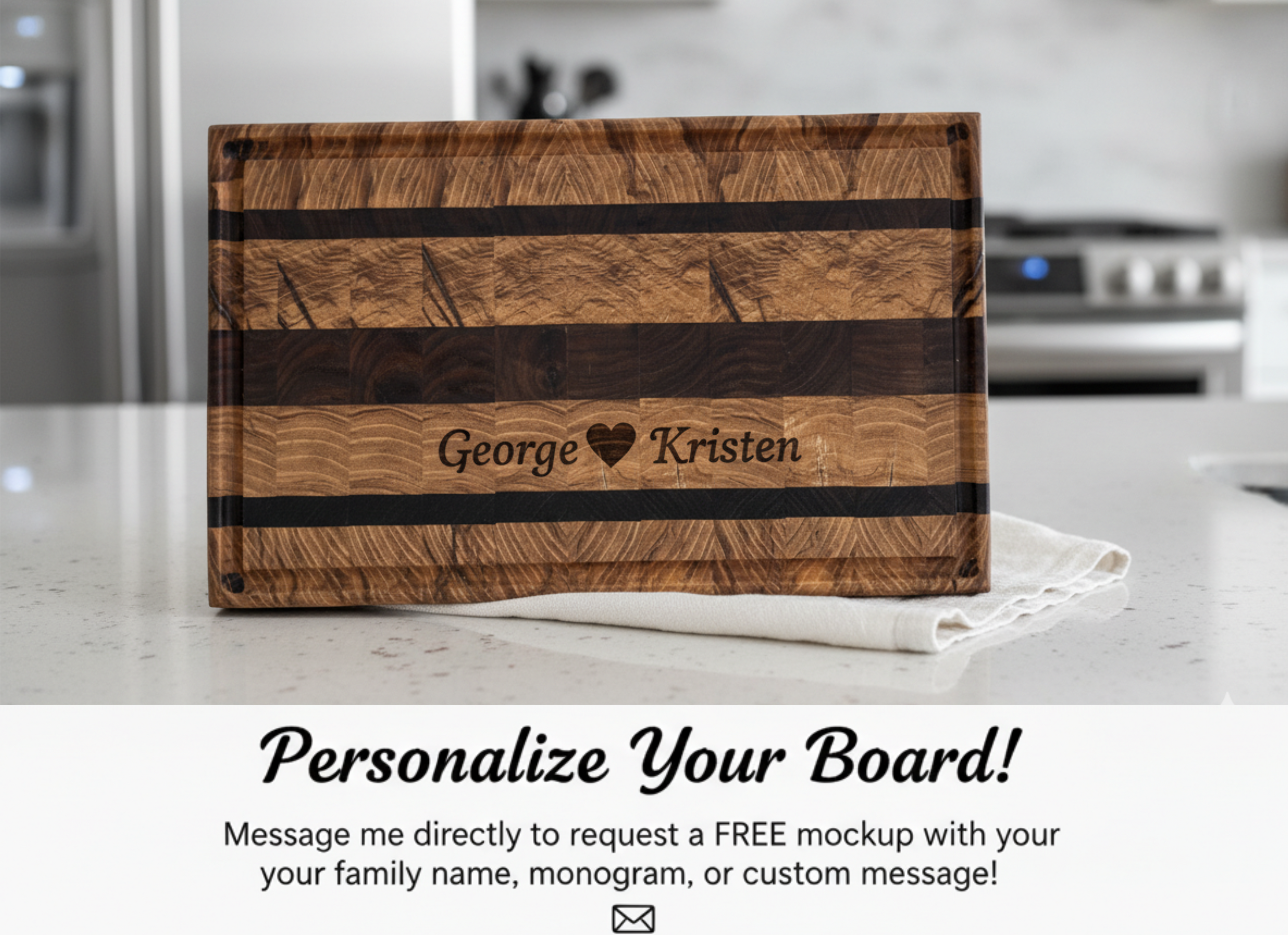 Walnut/Ambrosia Maple End Grain Cutting Board Butcher Block