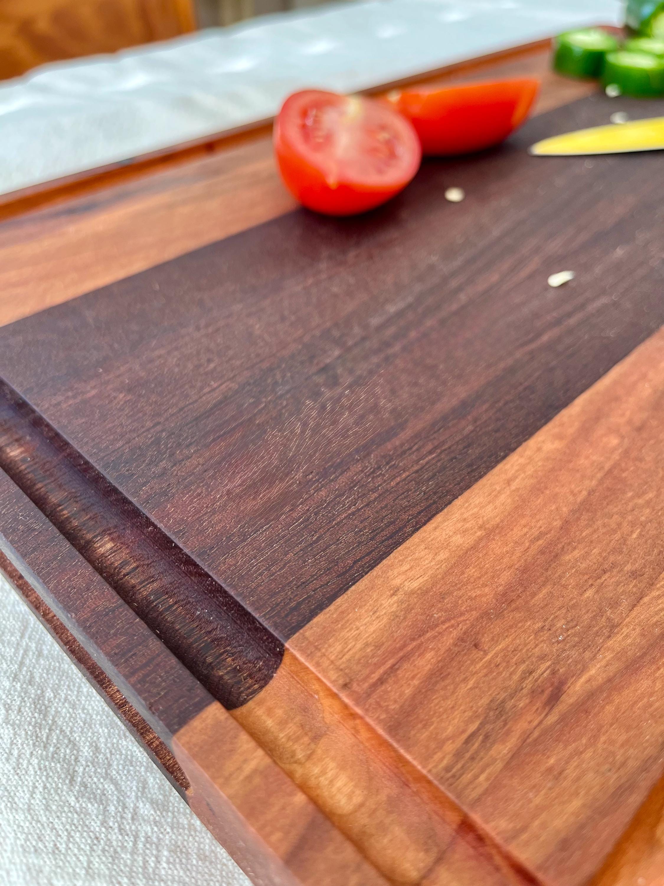 Sapele Mahogany/Cheery Hardwood Cutting Board