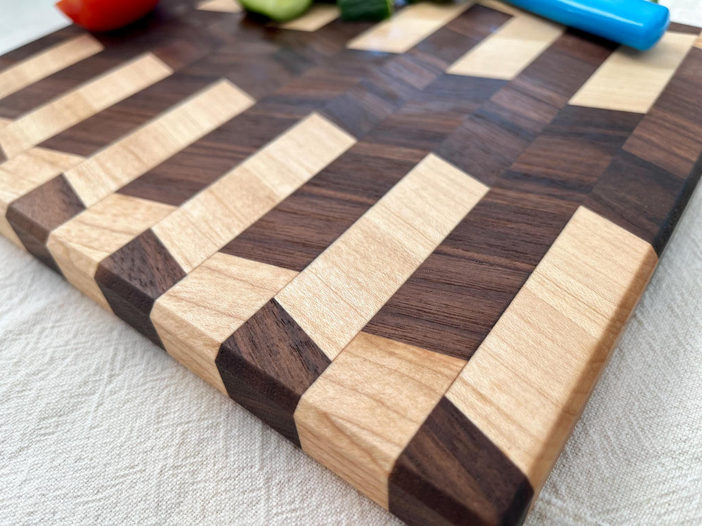 Walnut/Maple Chevron Hardwood Cutting Board