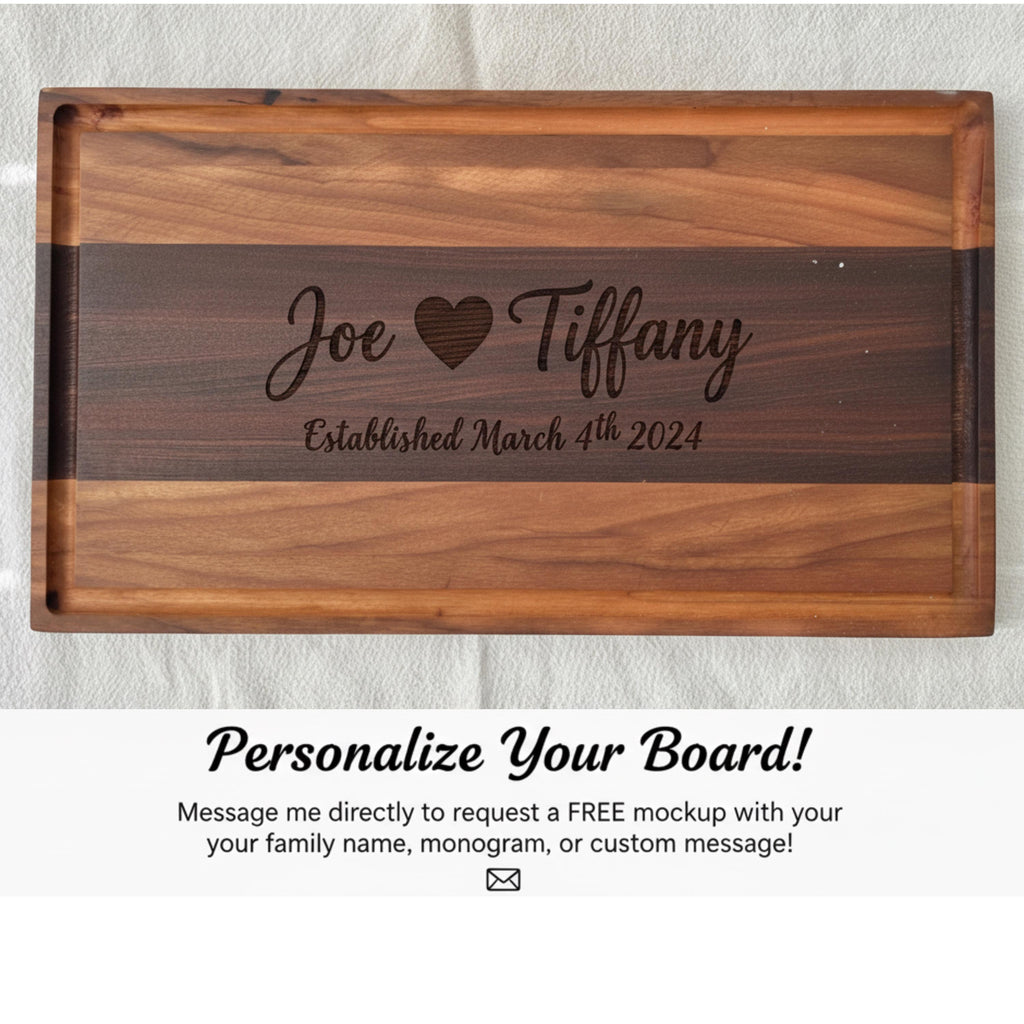 Sapele Mahogany/Cheery Hardwood Cutting Board