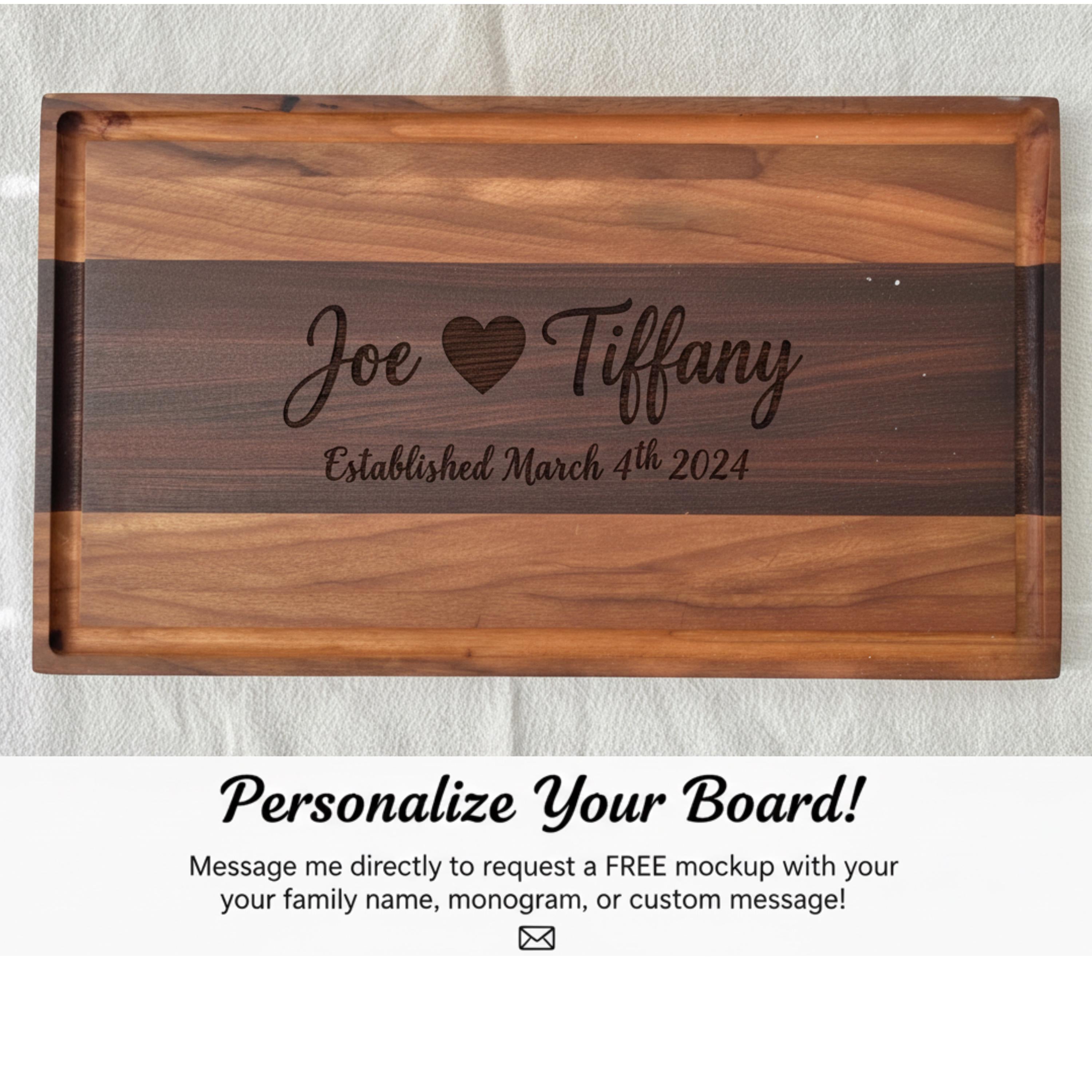 Sapele Mahogany/Cheery Hardwood Cutting Board