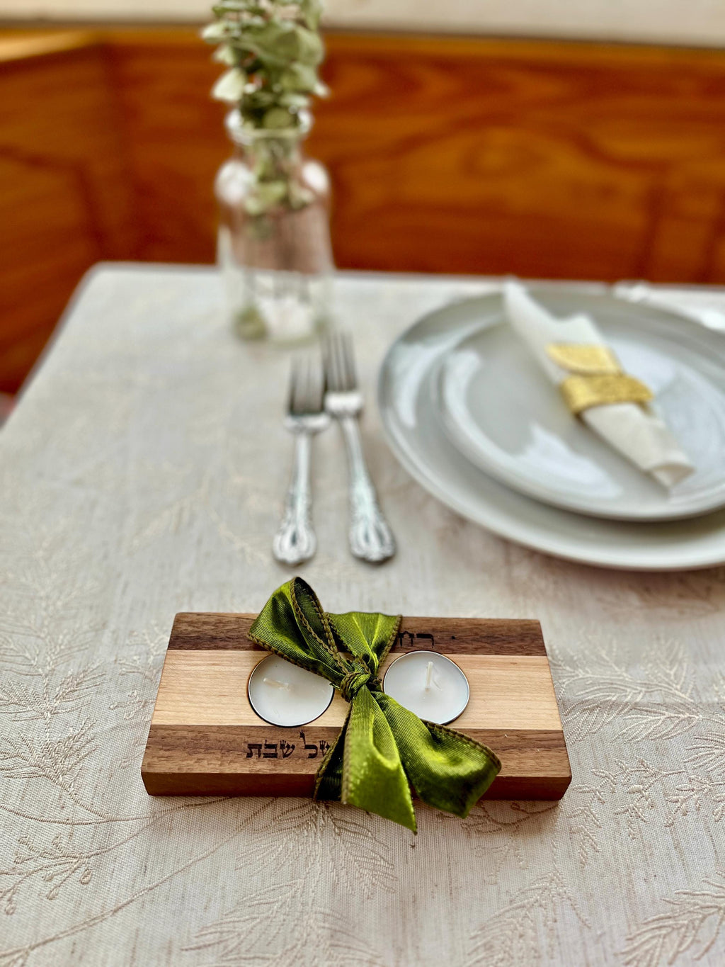 Shabbat Candles Tea Light Holder